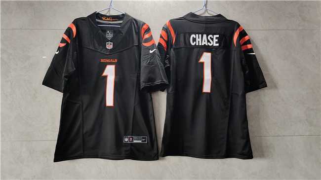 Men%27s Cincinnati Bengals #1 Ja%27Marr Chase Black 2023 F.U.S.E. Vapor Untouchable Limited Stitched Jersey->los angeles lakers->NBA Jersey